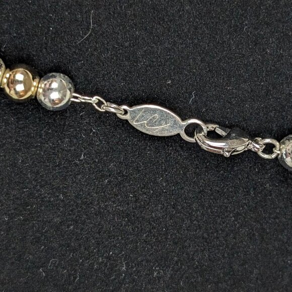 Liz Claiborne Gold & Silver Tone Beaded Necklace - Picture 4 of 5